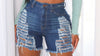 Dark Blue Distressed Short