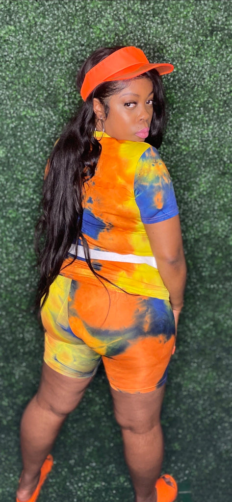 "Sunset" 2 Piece Tie Dye Short Set