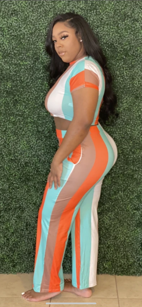 “Caramel Mint” 2 Piece Pants Set